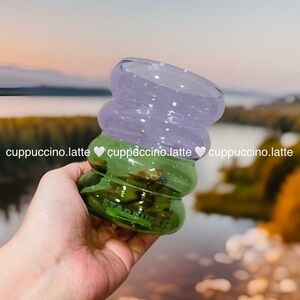 🍵NWT🍃Starbucks 2026 Matcha & Lavender Rippled Glass Mug Cup - 12 oz